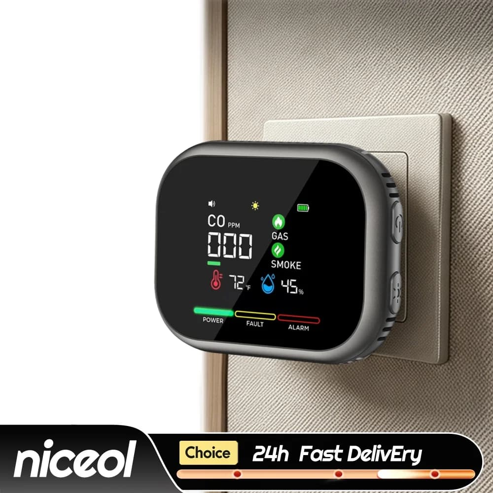 6-in-1 Portable Air Quality Monitor Air Quality Monitors Indoor Carbon Monoxide Detectors for Home Office Cars Plants