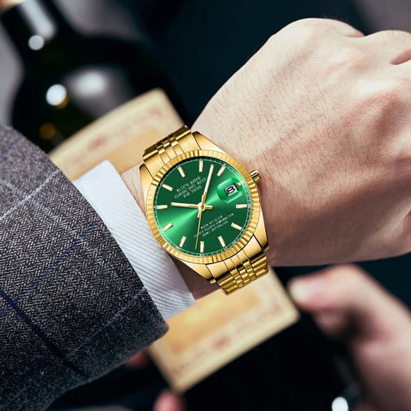 Orologio da uomo Orologio da polso di lusso delle migliori marche per uomo Orologio da polso impermeabile alla moda in acciaio inossidabile con data e giorno Orologio al quarzo Reloj Hombre