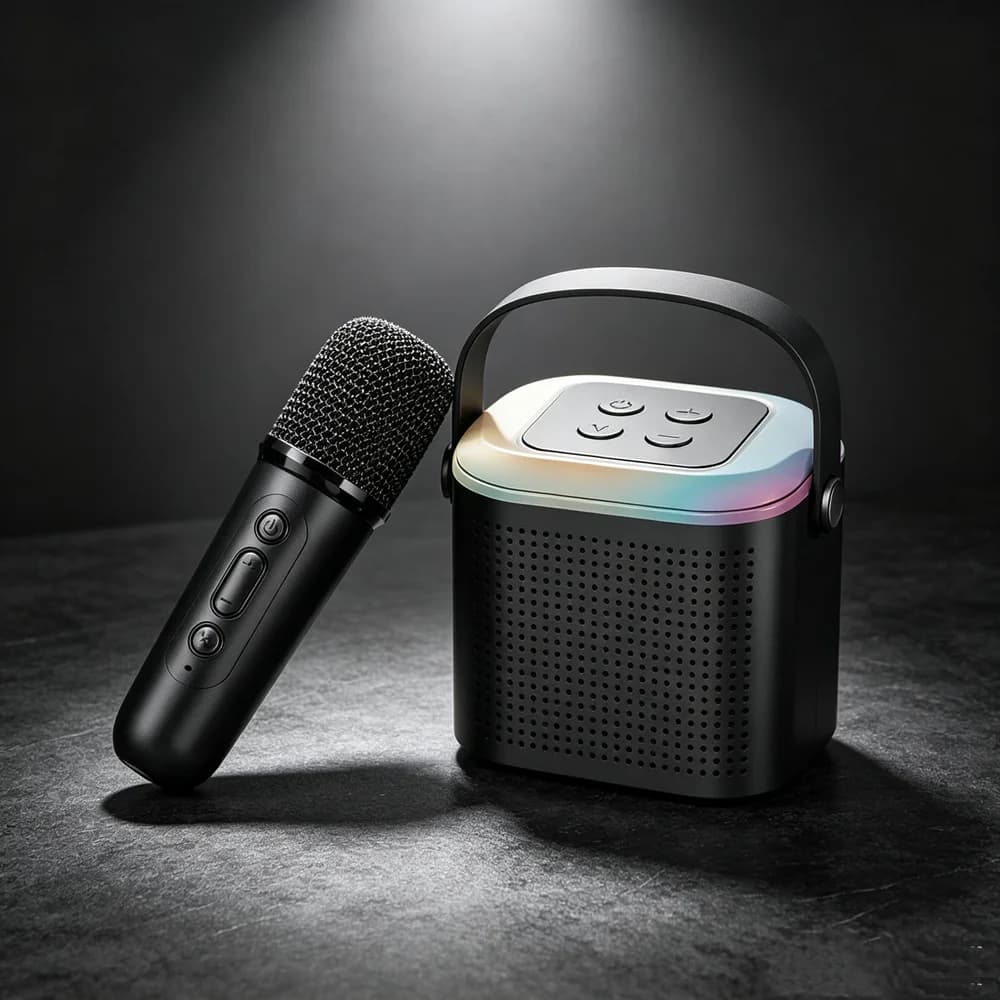 Mini Karaoke Machine Bluetooth-compatible Speaker Wireless Microphone Karaoke Speaker Set Music Player for Party Home