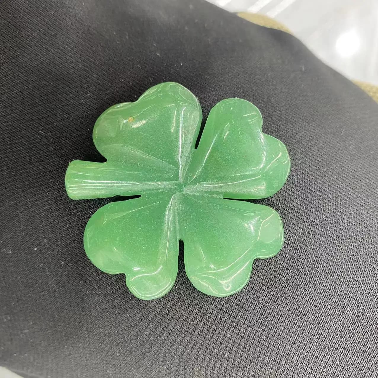 Crystal Crafts Clover Natural Green Aventurine sculture Four Leaf Grass Healing Stones Reiki Lucky Clover per la decorazione domestica