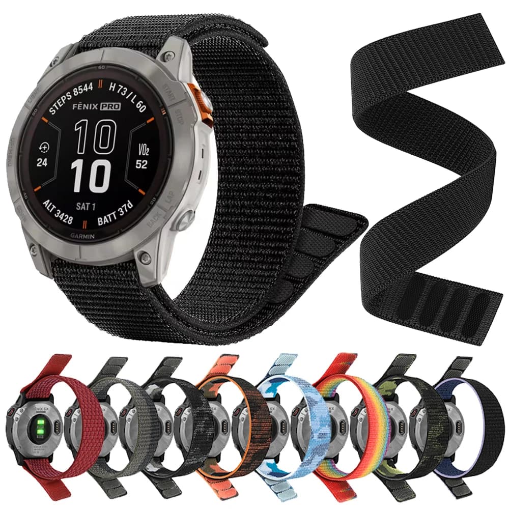 26 22mm QuickFit Nylon Loop Wacth Strap per Garmin Fenix E 8 7X 7 Pro 6 6X 5 5X PLUS 3 HR Fascia elastica intrecciata Epix Gen 2 Bracciale