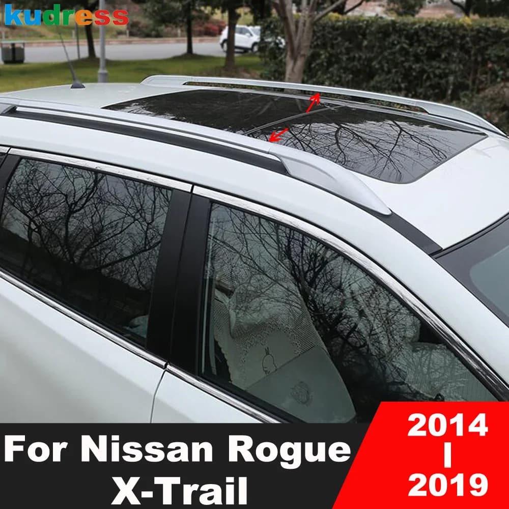 Portapacchi per Tetto Auto in Lega per Nissan Rogue X-Trail 2014-2019, Cesto Portabagagli con Barre Trasversali e Accessori