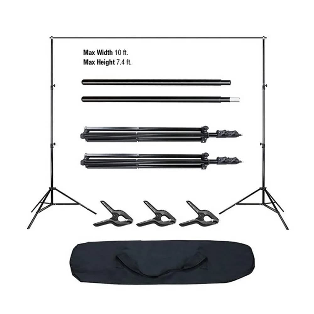 Background Support Stand Photo Backdrop Crossbar Kit Lighting Studio Tripod Set