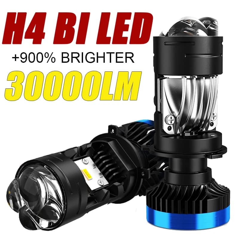 H4 Mini Bi LED Lente del proiettore Lampadine per fari Canbus Moto Turbo Lampade Abbaglianti 12V 24V 32V 6000K Faro per auto