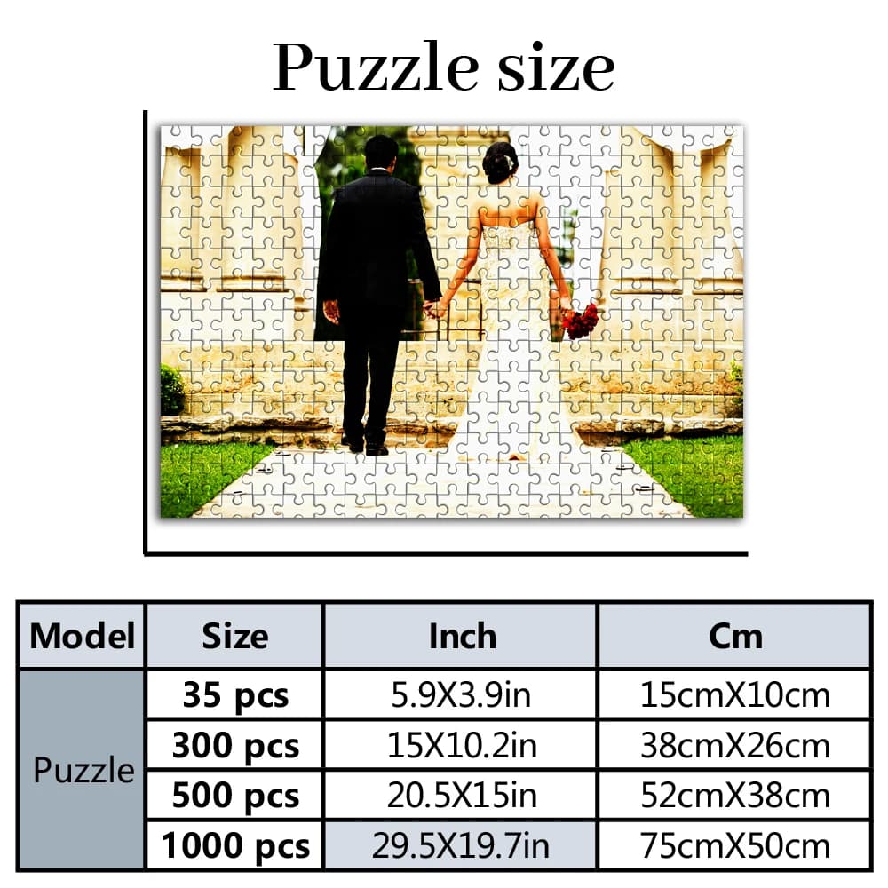 35/300pcs Cool couple Customized Photo Custom Puzzles in Photos Customizable Photo For Kids Toy Handmade Birthday Gifts