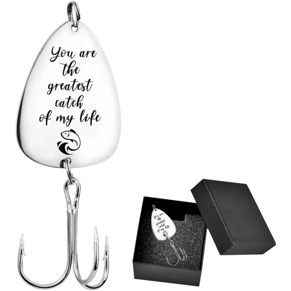 Stainless Steel Treble Fishhooks Fishing Circle Hook with Gift Box Fishing Lures Fishing Tackle for Husband Boyfriend Birthday