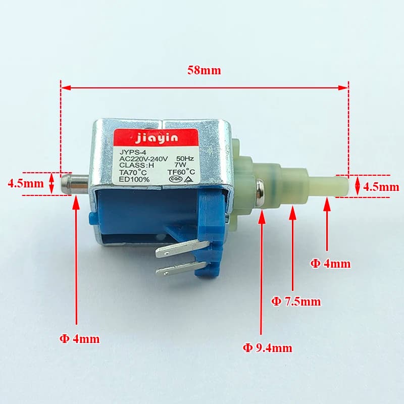 Pompa di Aspirazione Elettromagnetica a Pistone JYPS-4 AC 220V-240V 7W per Ferri da Stiro Portatili, Lavapavimenti a Vapore, Stiratrici Verticali, Macchine per Caffè