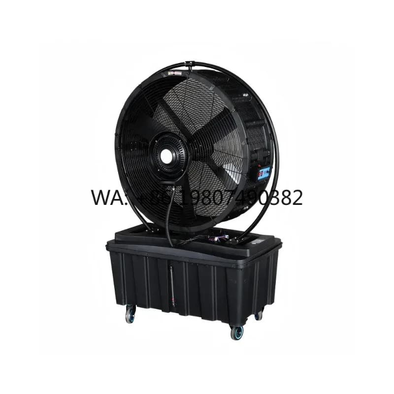 Ventilatore Industriale Mobile con Nebulizzatore, Design Rotante con Serbatoio d'Acqua, Umidificatore per Esterni per Raffreddamento