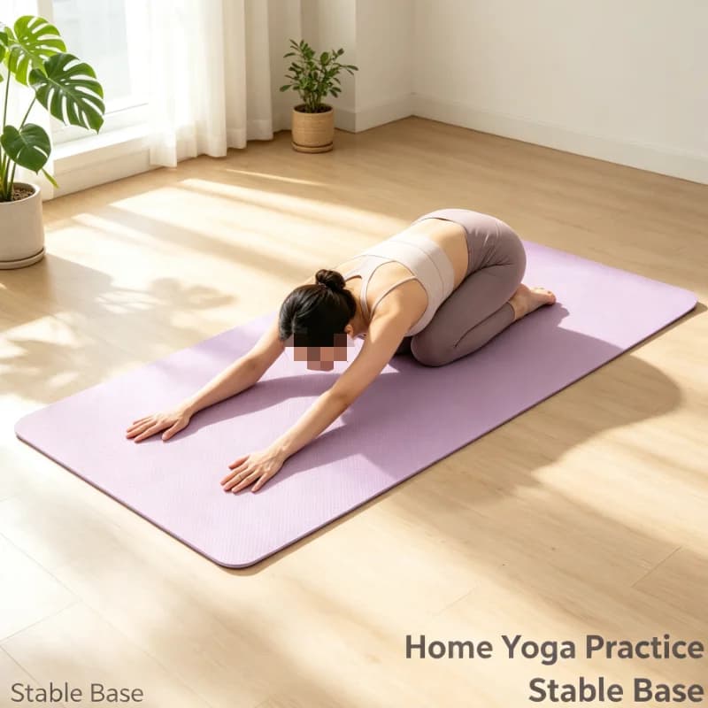Yoga Mat Non-Slip TPE Exercise Pad for Home Fitness, Pilates & Core Training, Thick Cushioning for Comfort