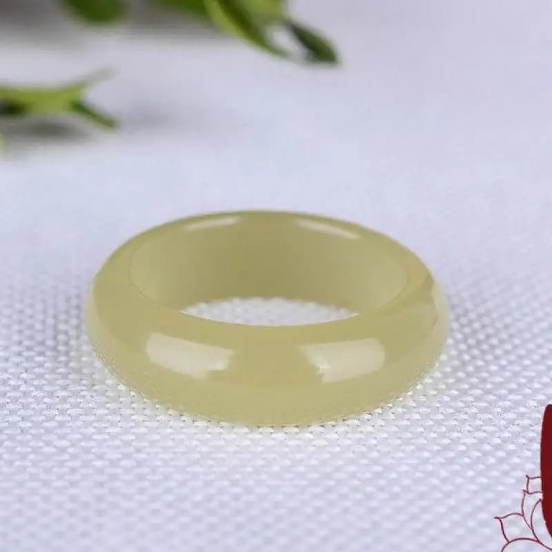 Natural Nephrite Yellow Jade Ring Band Men Women Healing Gemstone Fine Jewelry Genuine Chinese Hetian Jade Rings Anillos Mujer