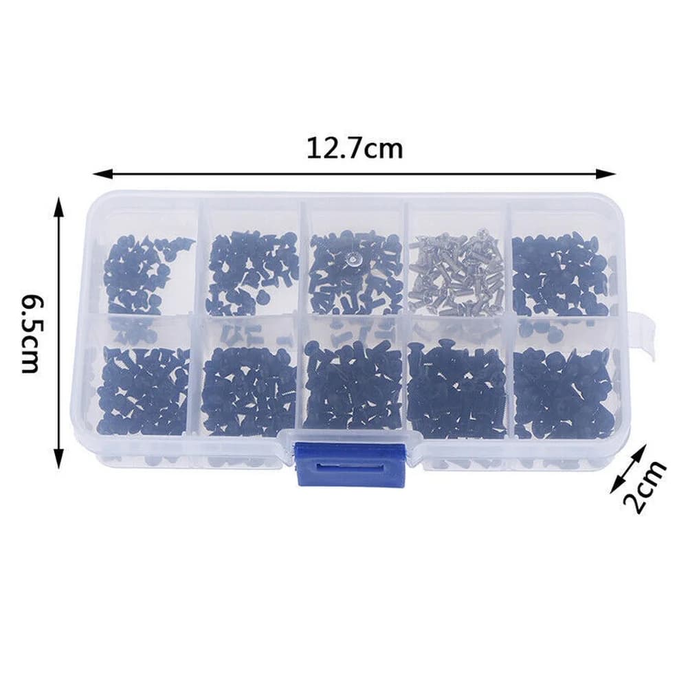 Black Laptop Screw Kit ABS Components Precision Fit Assorted Screw Sizes Organized Storage Case For Laptop Repair
