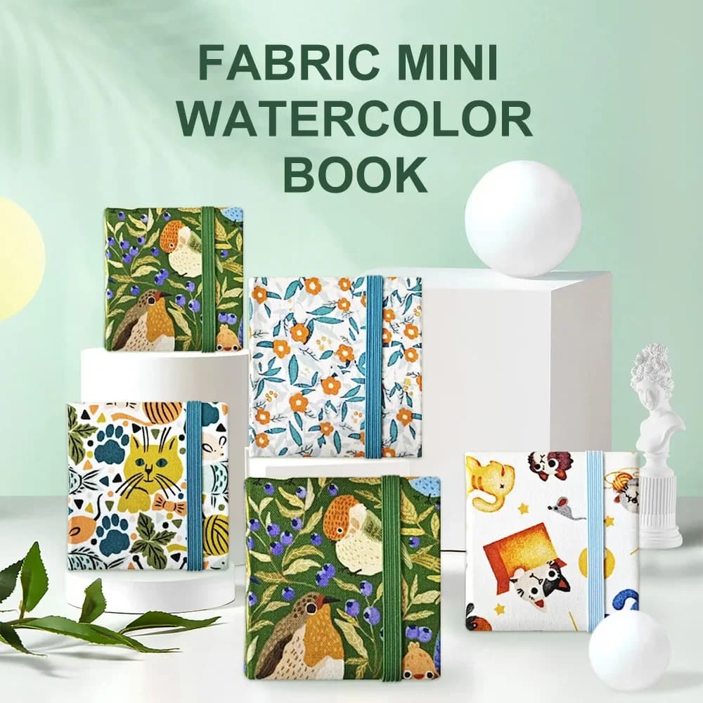 Potentate 6x6cm Mini Drawing Notebook Sketch Book Coloring Book For Watercolor Painting 300GSM Paper/20 Sheets Art Supplies