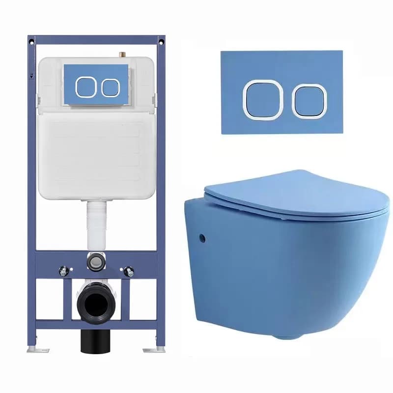 WC Sospeso Moderno di Lusso Facile da Pulire in HDPE con Cassetta Nascosta, Garanzia 5 Anni, Disponibile in Molti Colori