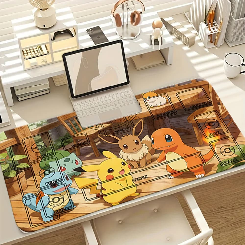 Tappetino da gioco Pokemon Starter Friends Cabin TCG, tappetino da scrivania grande per mouse da gaming