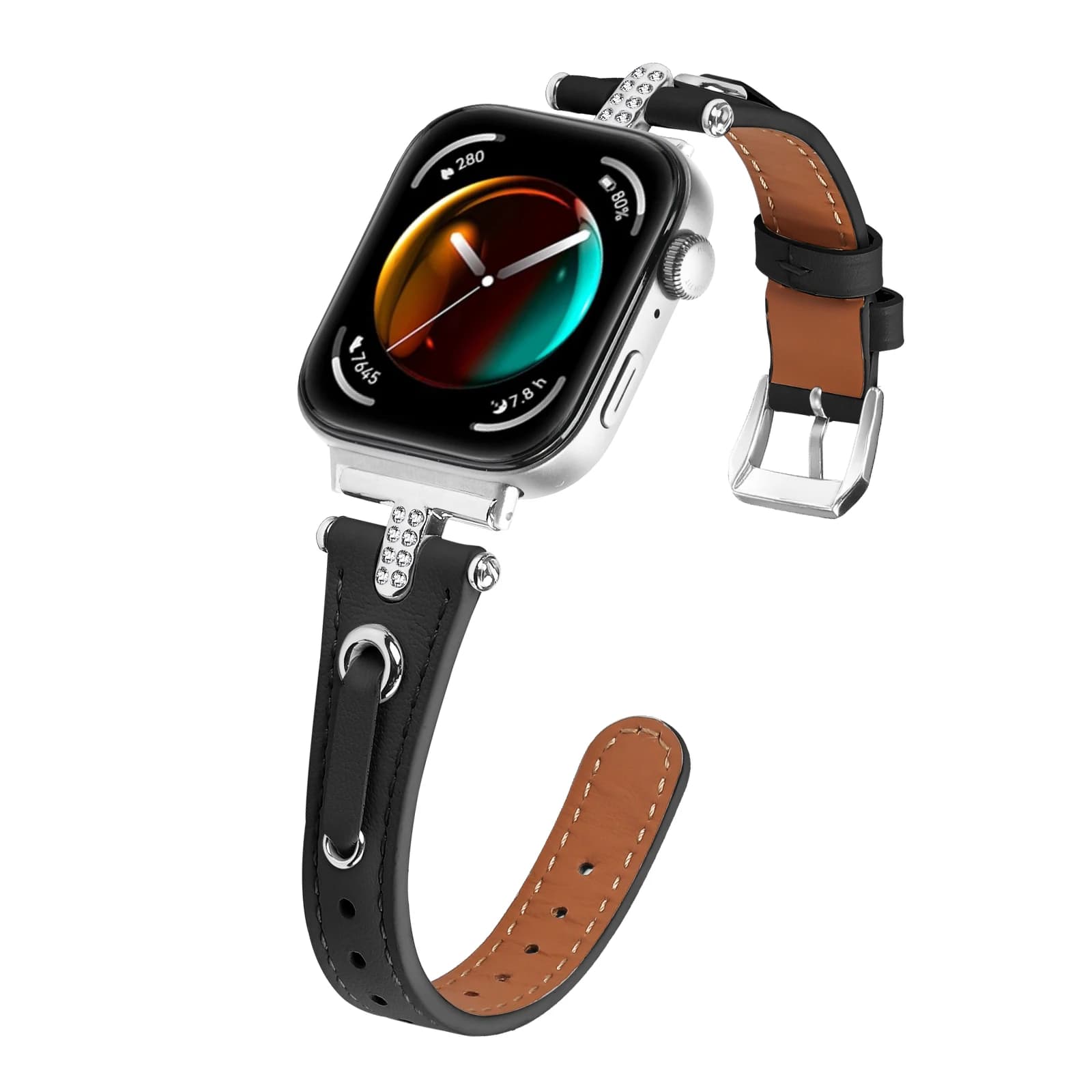 Leather strap for Huawei Watch Fit 3 Strap Women's Leather Bracelet with Diamonds for Huawei fit 4 Pro Smart Watch Accessories