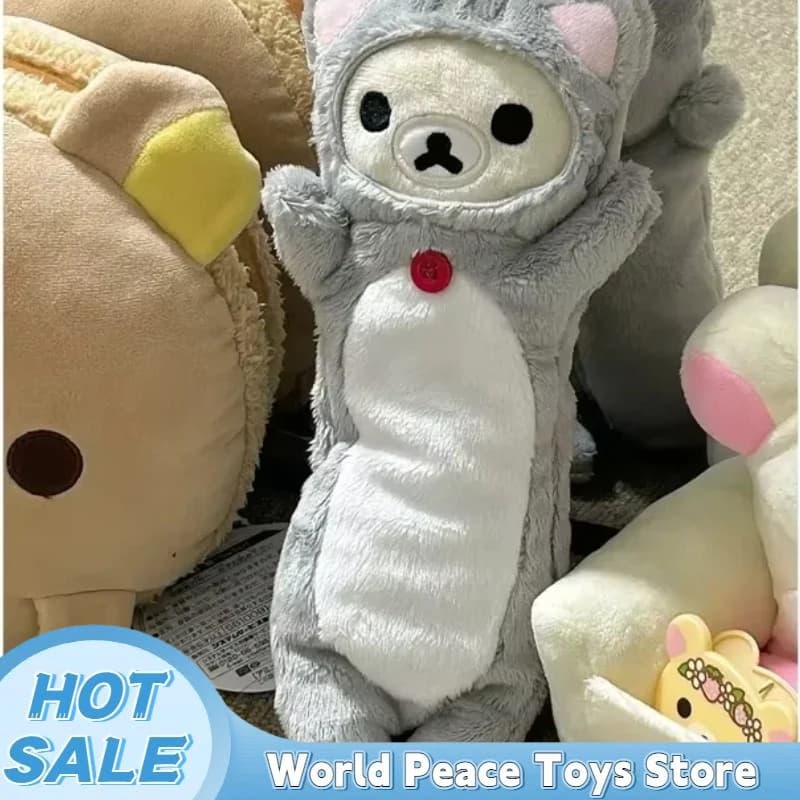 Astuccio Portamatite Kawaii Rilakkuma Orsetto Peluche, Borsa Porta Penne Cartone Animato Carino, Astucci Portaoggetti per Studenti Scuola Cancelleria