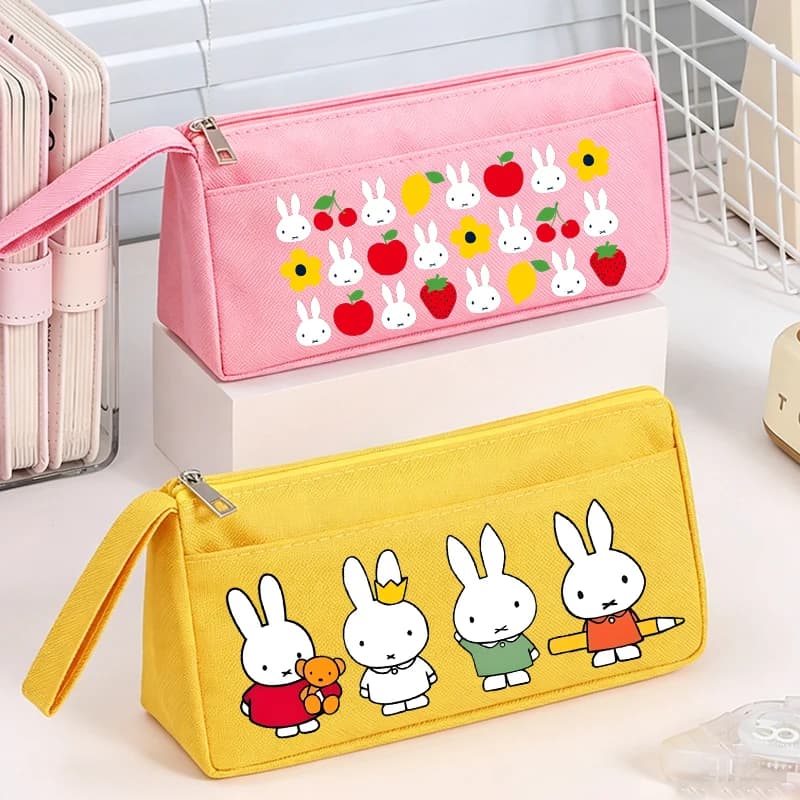 Astuccio per matite Miffy, simpatico astuccio per bambini a forma di coniglio anime, borsa per cancelleria, astuccio per penne da scuola per studenti, organizer da viaggio per donna, borsa per trucchi, regalo per ragazze