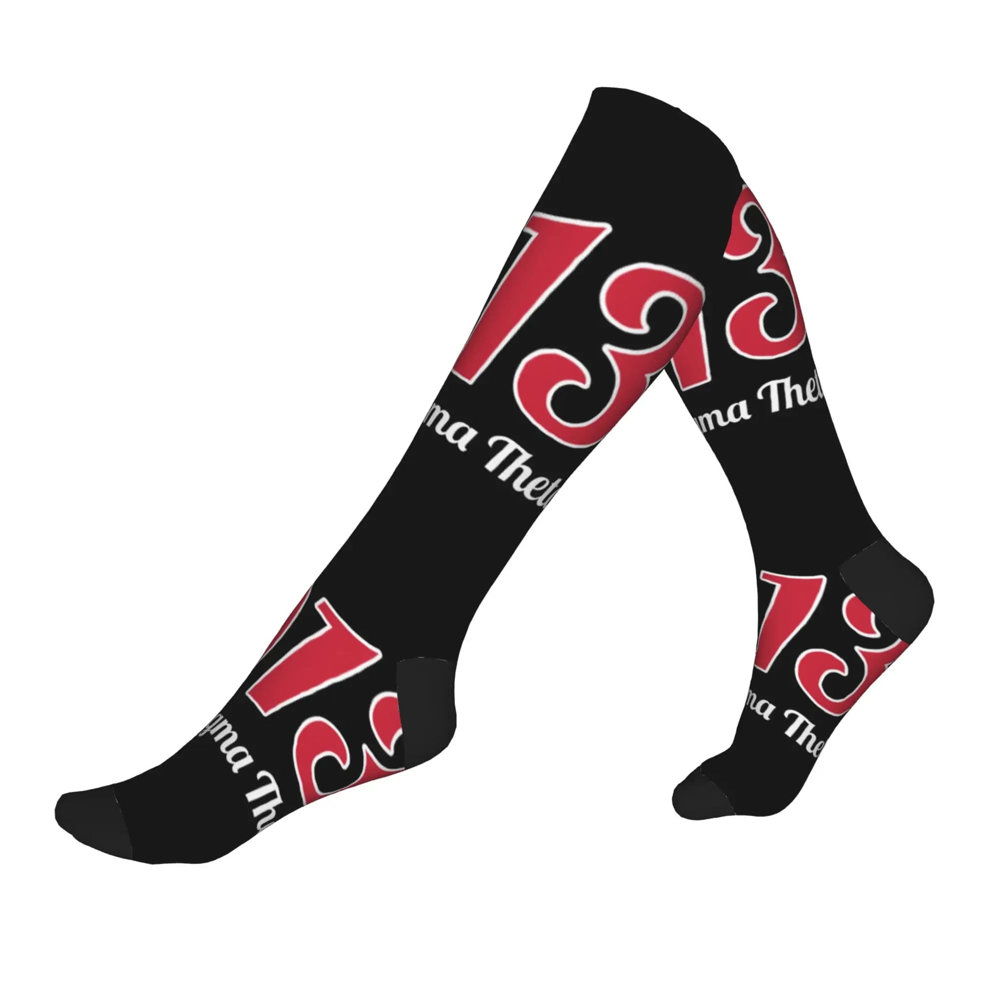 Delta Sigma Theta 1913 Calzini sportivi da uomo a compressione, calzini unisex con stampa 3D