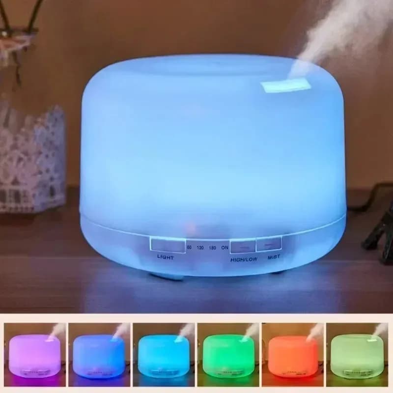 500ML USB Mini Air Humidifier with Colorful LED Lights Wood Grain Aroma Essential Oil Diffuser Machine