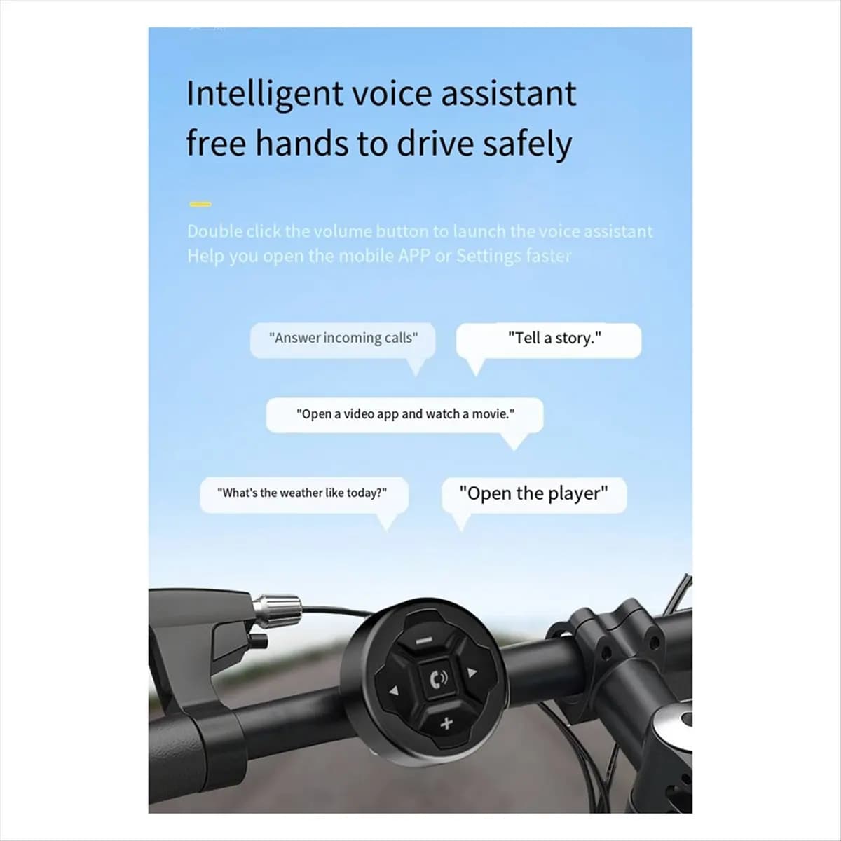 AB25 Telecomando Universale Intelligente Wireless Impermeabile Bluetooth 5.3 per Casco, Auricolari, Moto e Manubrio Bici