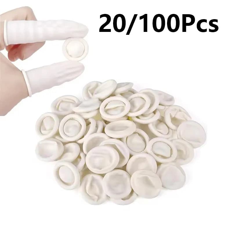 20/100 Pezzi Ditali in Lattice Antistatici Antiscivolo Monouso, Protezioni per Dita in Gomma, Guanti per Dita