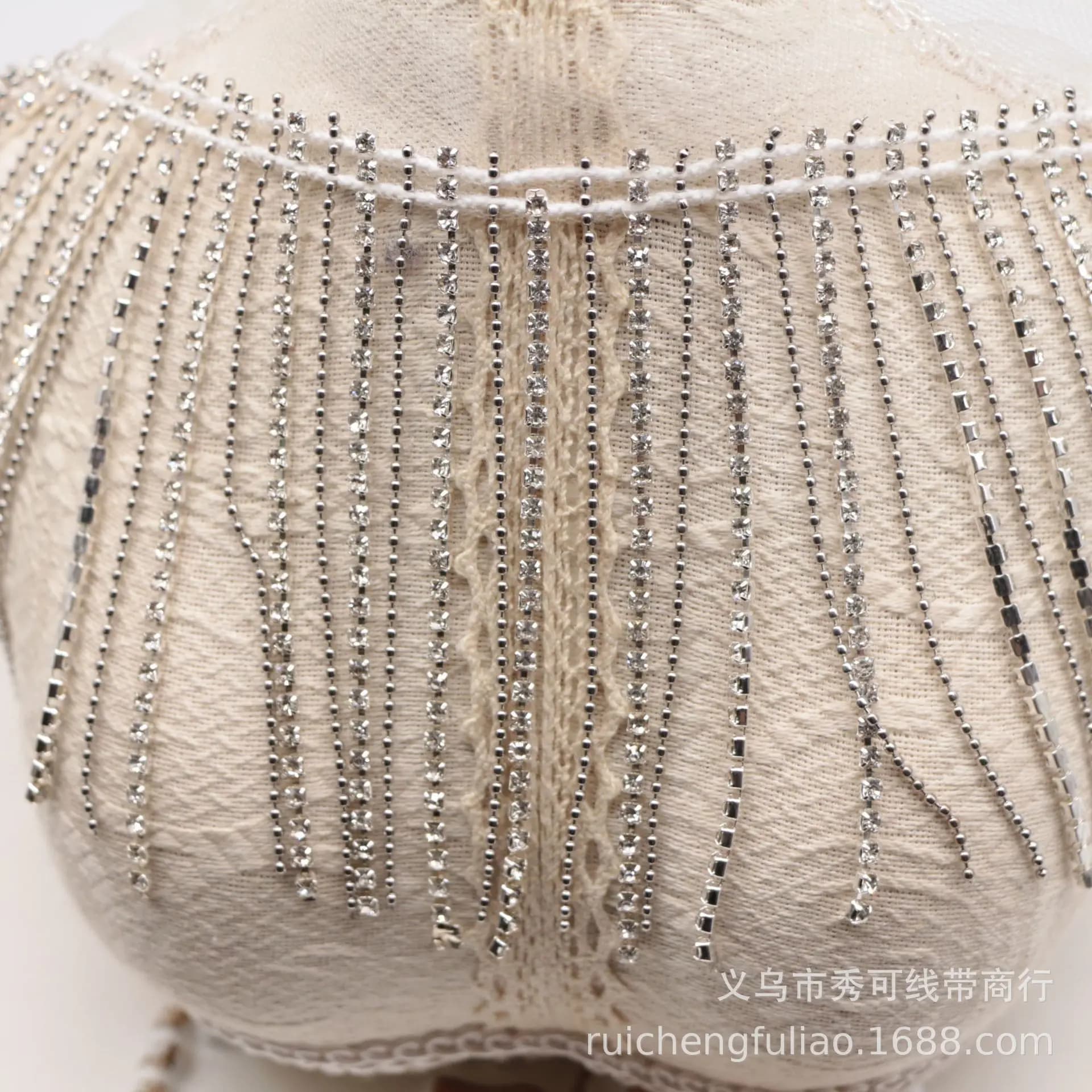 0.5Yard Diamond Chain 9cm Long Fringe Tassel Lace Trim Beaded Ribbon DIY Apparel Underwear Skirt Dress Decoration Accessories