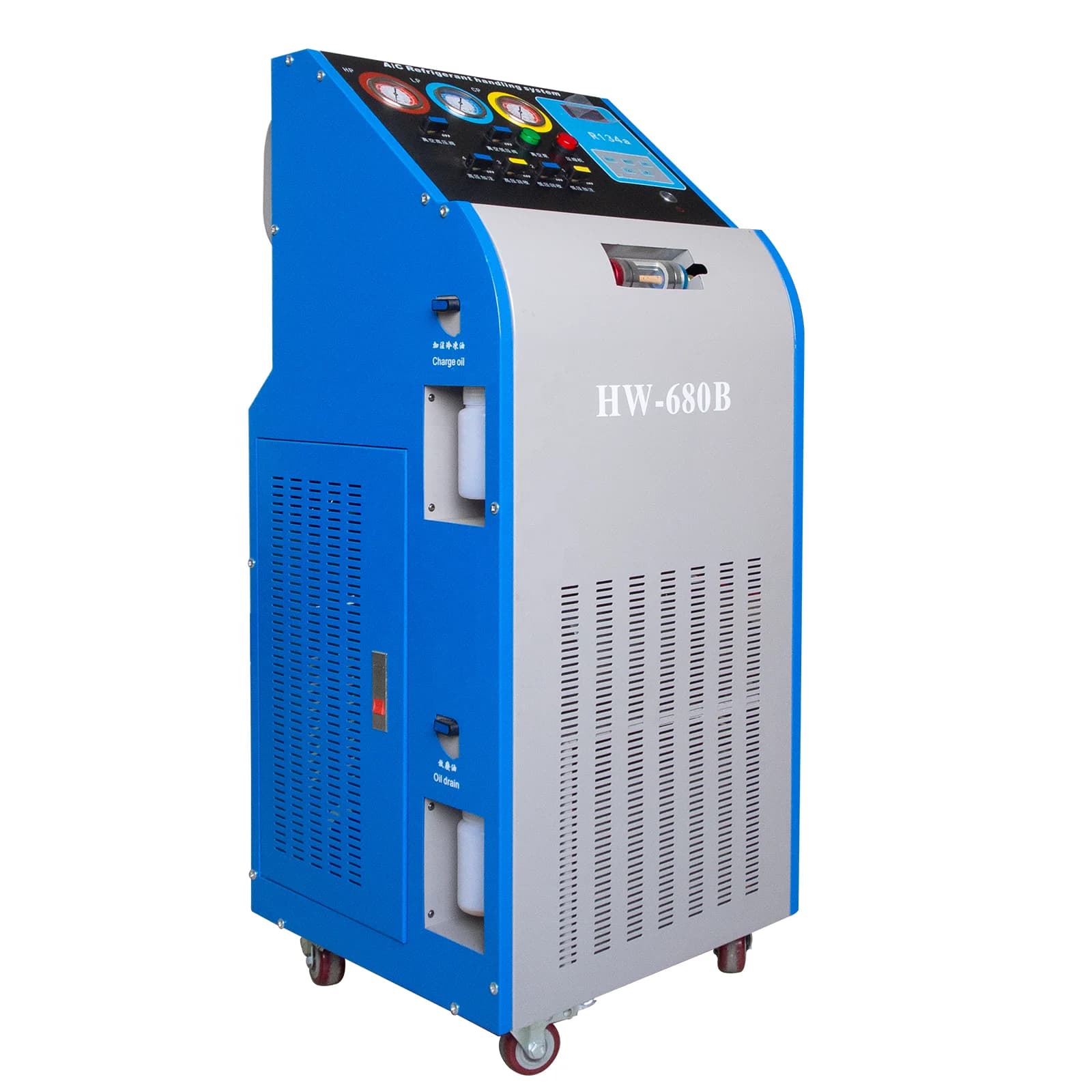 Nuovo HW-680B Auto condizionatore d'aria Refrigerante Recupero Pulizia Aspirapolvere Macchina di Riempimento/Gas Refrigerante R134a Recycle