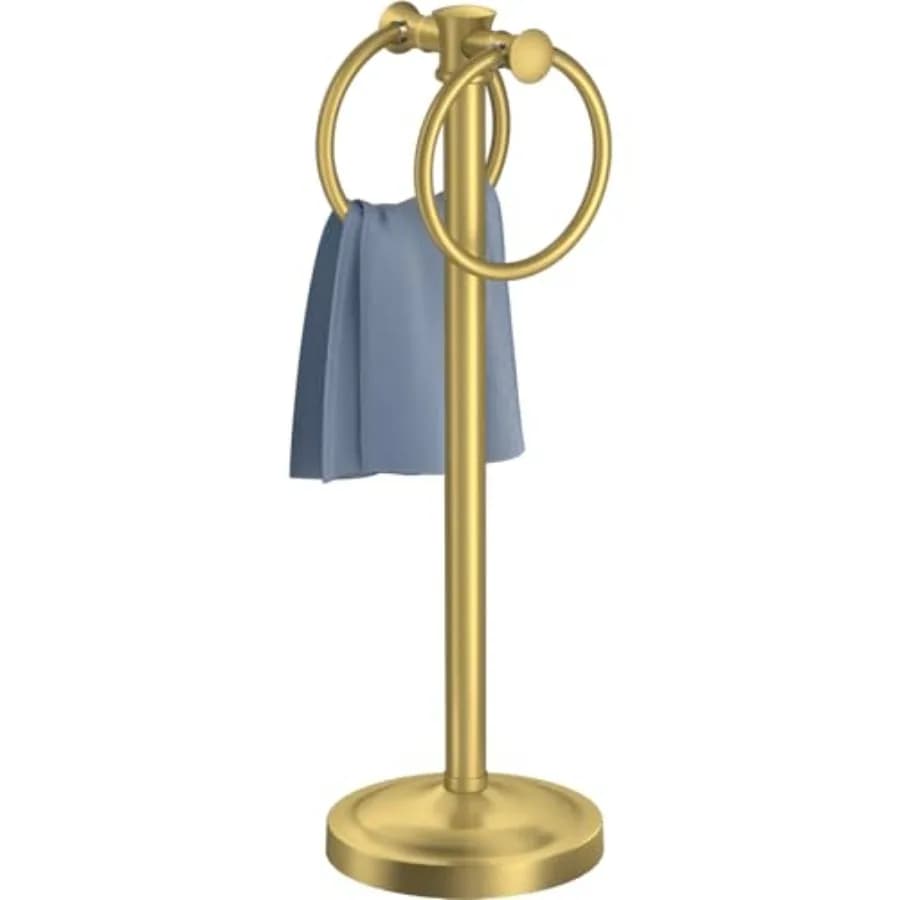 17" Free Standing Towel Rack Bracket, Double Towel Ring Hand Towel Stand Holder, Bathroom Hardware Accessories Set Towel Bar fo