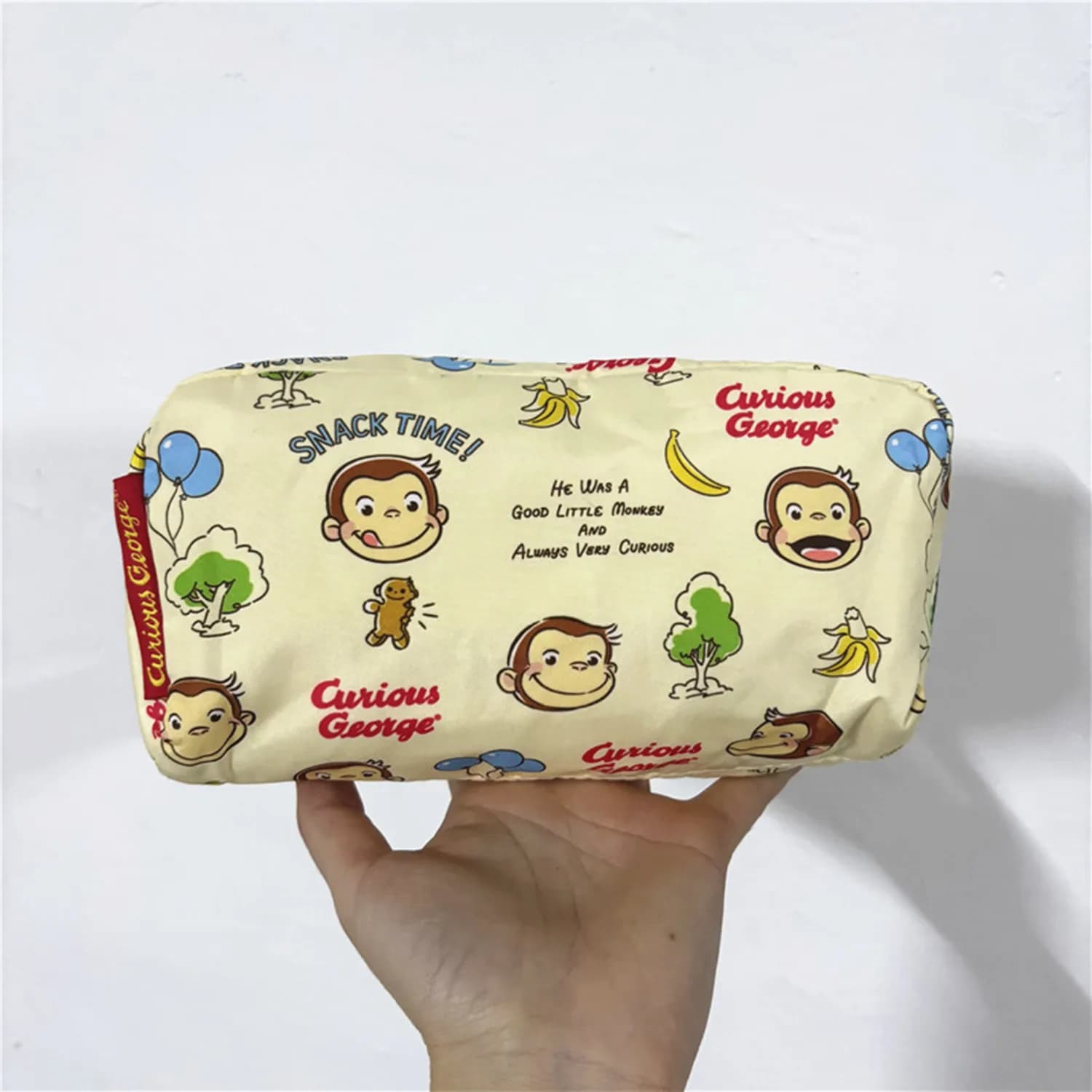 New Cute Anime Curious George Monkey Borsa per matite per bambini Borse per trucco per ragazze Custodia per cosmetici per le donne