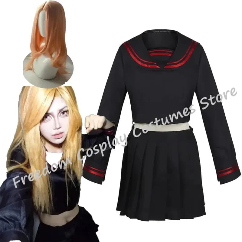 Yuzuha Shiba Costume Cosplay Anime Tokyo Revengers Abito Abito da marinaio nero JK Gonna Set Parrucca Gioco di ruolo per feste Set per feste di Halloween