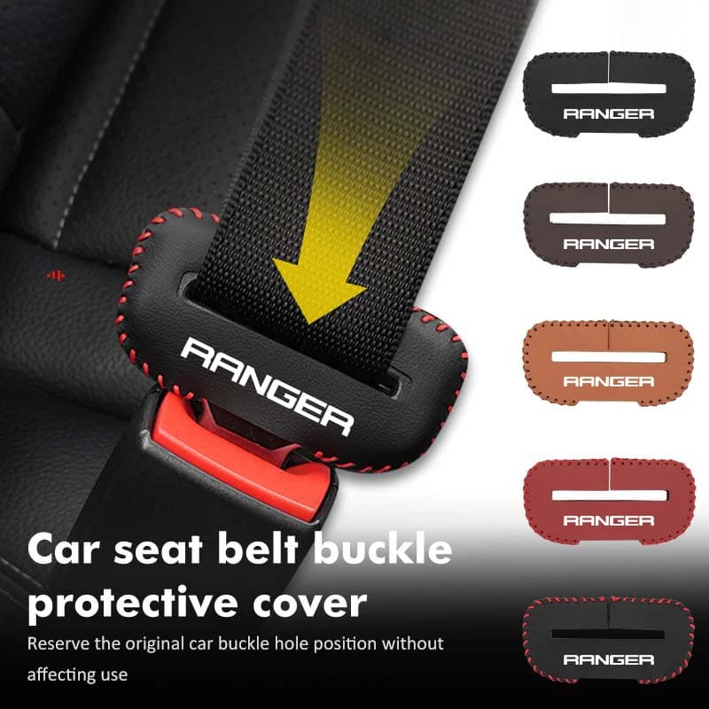 Car Seat Safety Belt Buckle Cover Anti-Scratch Protector Clip For Ford Ranger Raptor XLT XL Lariat T6