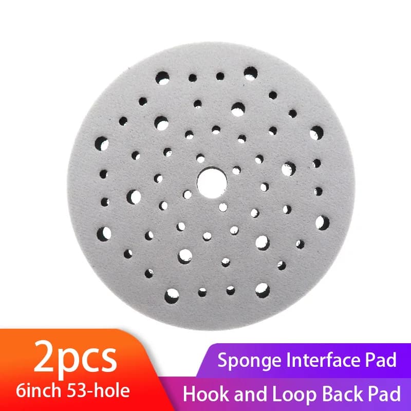 2 pieces 6 inches 150mm 53 holes soft interface Pad hook and ring sanding disc sponge pad interface pillow Pad for support