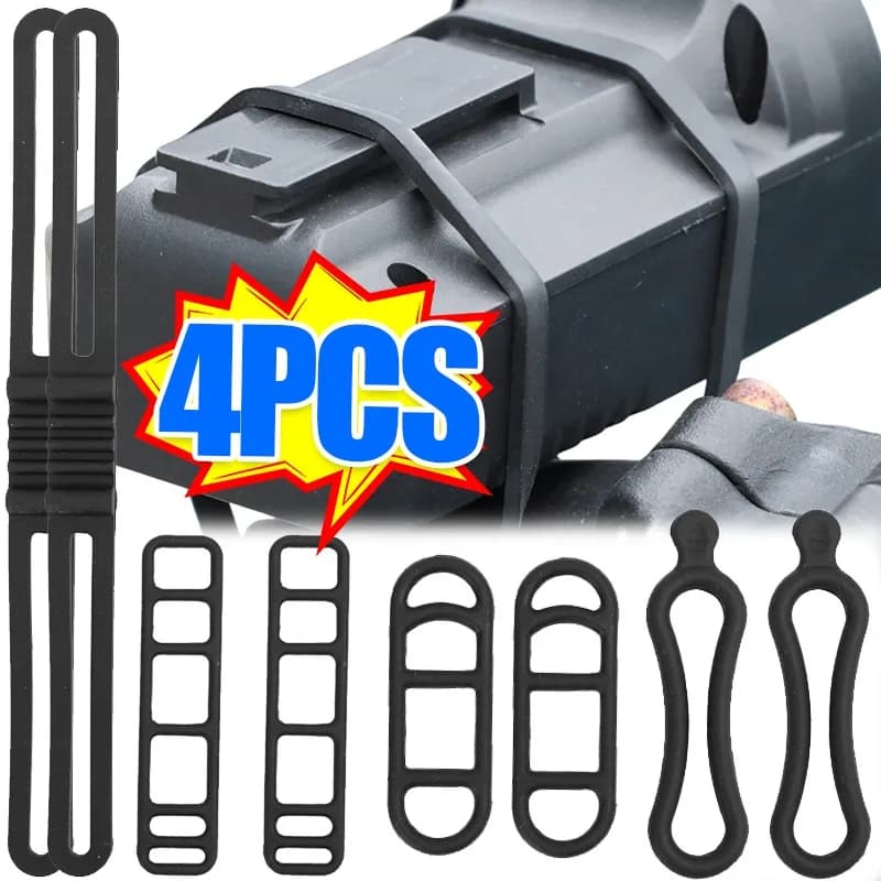 4 pezzi cinturino in silicone per bici regolabile riutilizzabile fascetta per ingranaggi per supporto per luce per bicicletta manubrio supporto per torcia elettrica dispositivo di fissaggio per telaio della pompa
