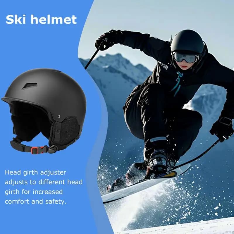 Casco da snowboard da uomo Casco sportivo da neve ammortizzante Copricapo da ciclismo Equipaggiamento protettivo Copricapo da sci con clip per cinturino per occhiali