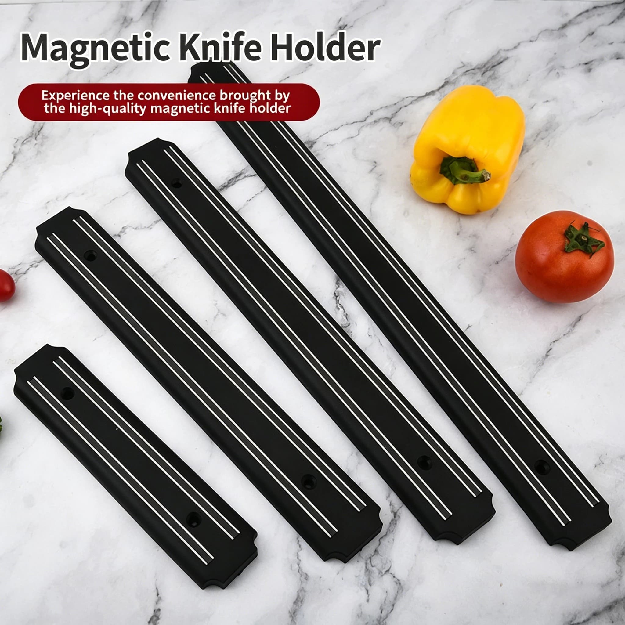 Portacoltelli Magnetico da Parete in Acciaio Inox, Organizzatore per Utensili da Cucina con Forte Assorbimento Magnetico