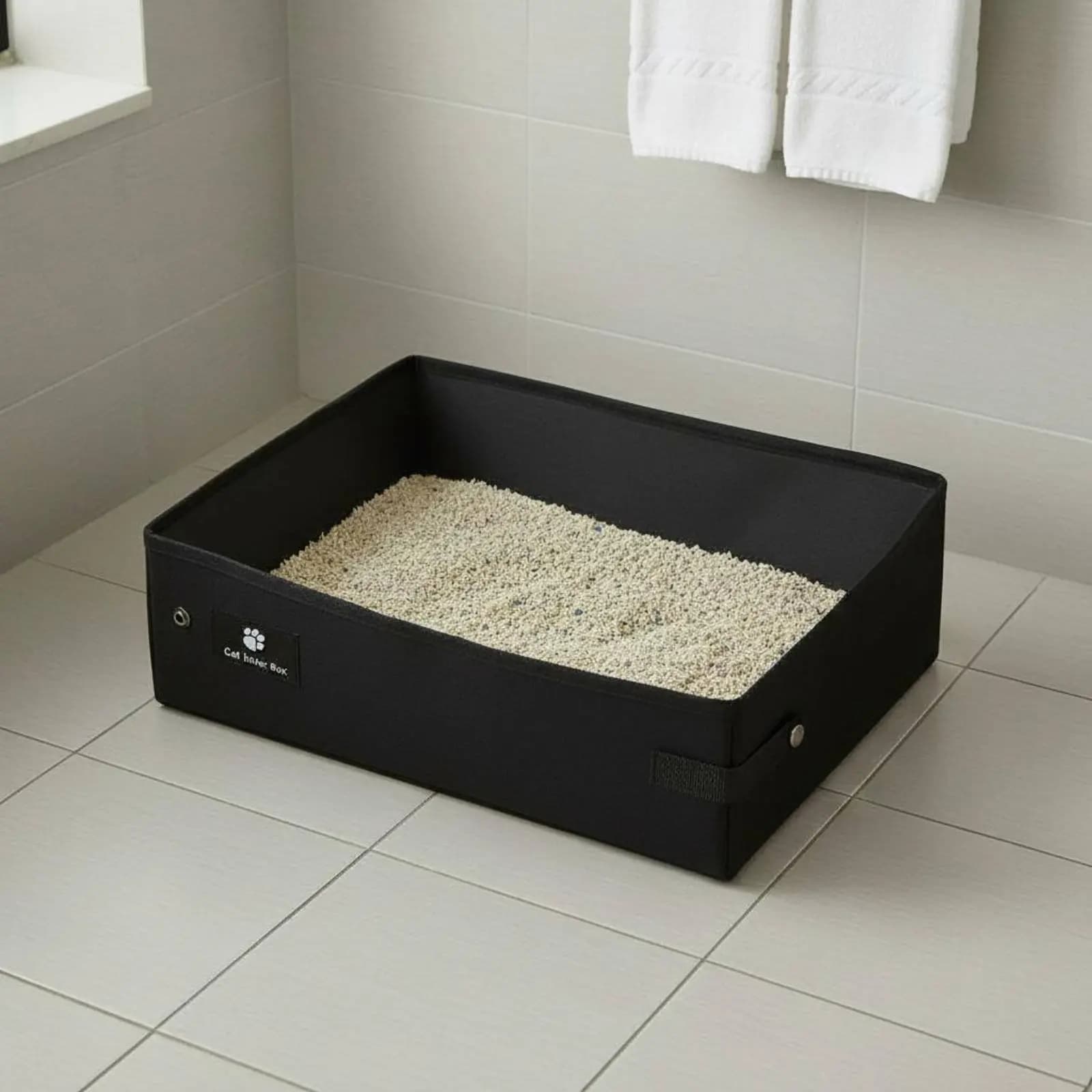 Lettiera Portatile per Gatti, Pieghevole e Impermeabile, Accessorio per Animali Domestici, Ideale per Esterni e Campeggio
