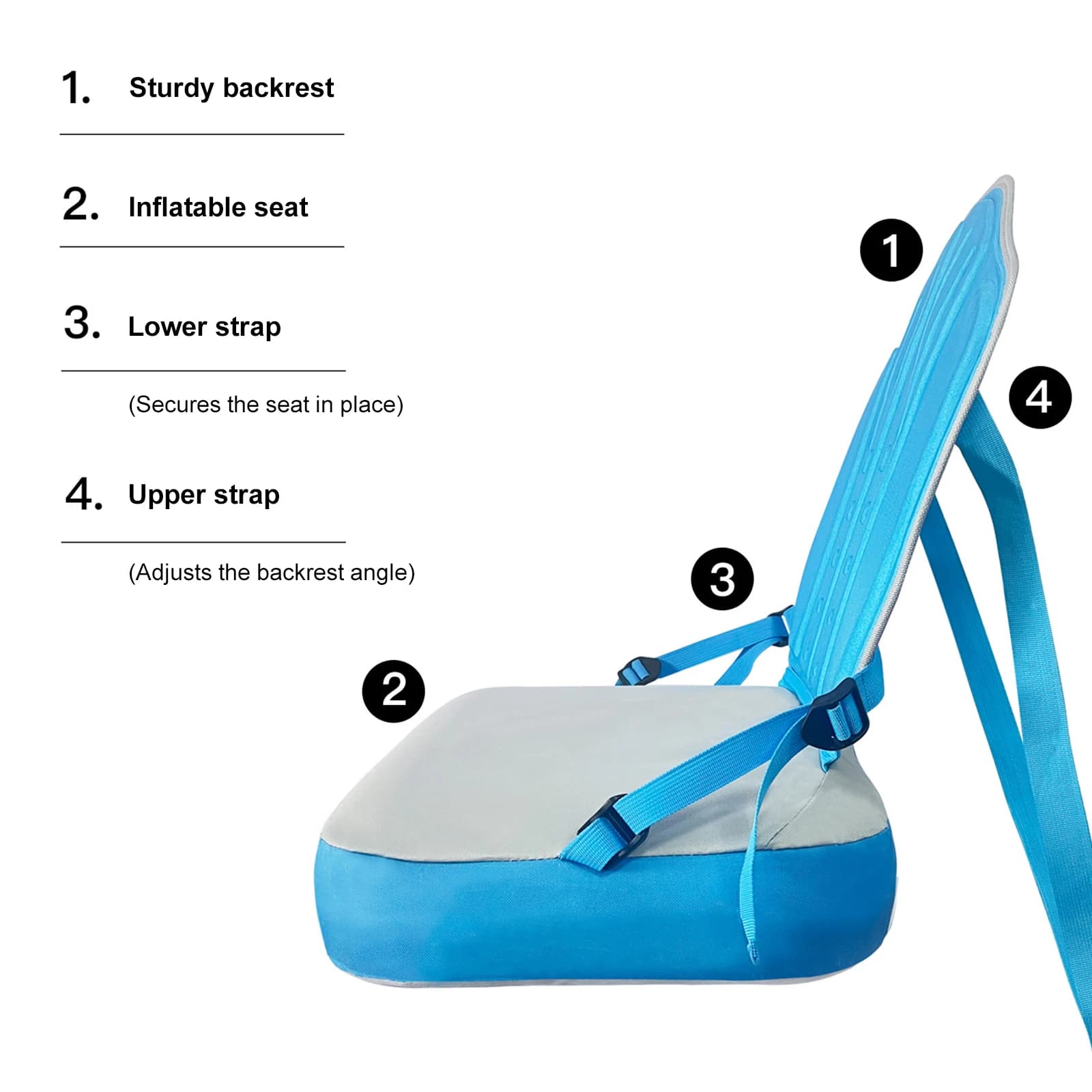 Inflatable Paddle Board Seats Easy Installation Thicken Cushion Paddle Board Seats Foldable Inflatable Chair for Kayak&SUP
