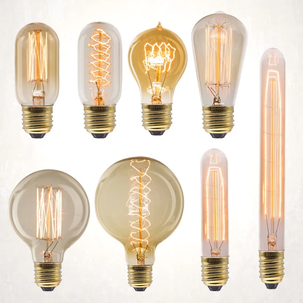 Lampadina Edison E27 220V 40W ST64 G80 G95 G125 Fiala Vintage Edison Lampadina Lampada a incandescenza Filamento Retro Lampadina Decorazioni per la casa
