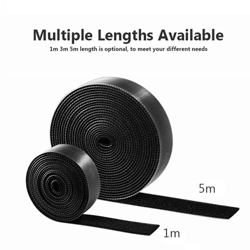 Free Cut Nylon Cable Organizer 1m 2m 3m 5m Wire Black Winder Wire Cord Management Data Cable Tape For Phone Mouse Earphone Cable