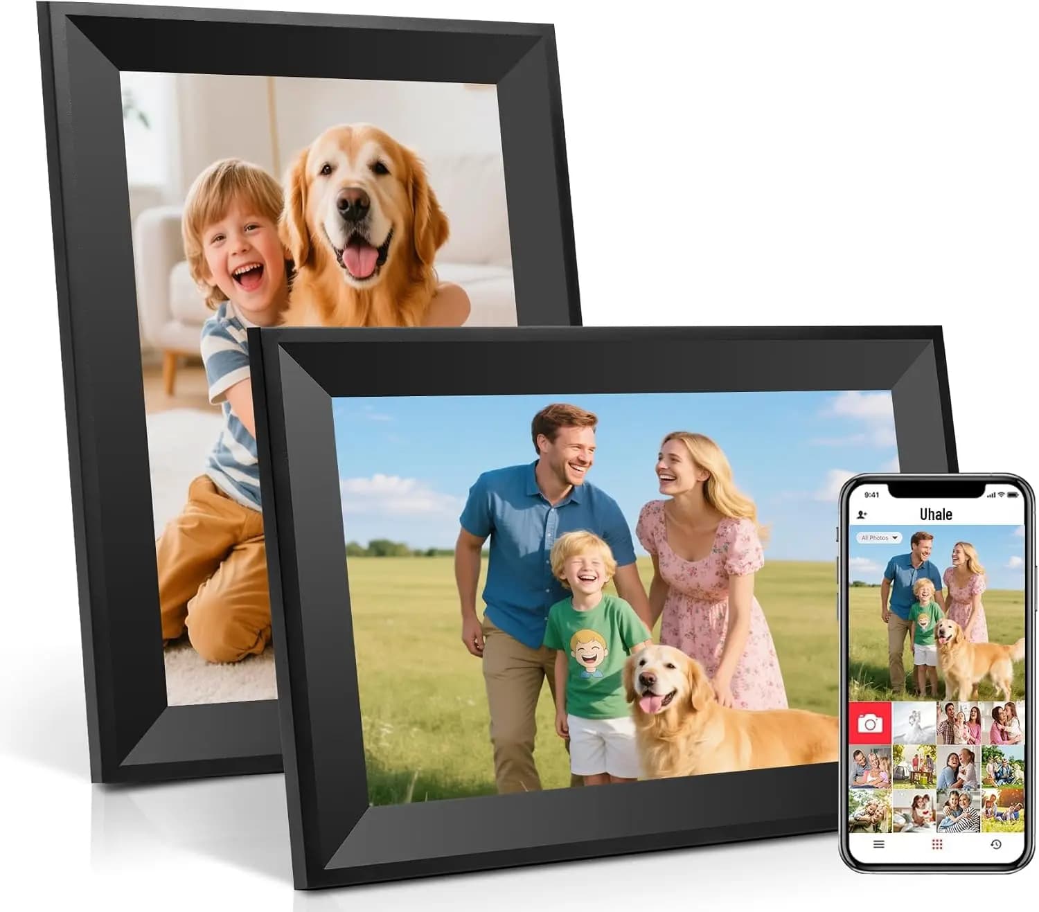 10.1 Inch WiFi Digital Picture Frame with Touch Screen, Auto-Rotate, Wall Mountable, Share Photos via App
