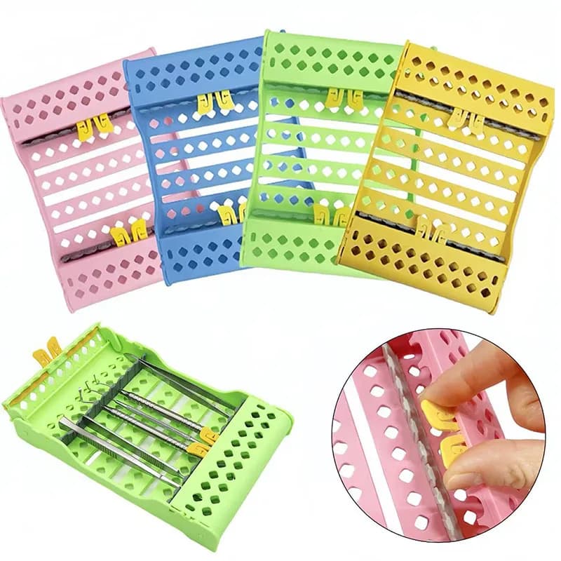 10Slots Dental Instrument Box Holder 135℃ Autoclave Plastic Dental Disinfection Storage Rack Box Case For Resin Filling Spatulas