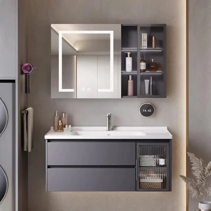 Illuminazione a specchio Armadietto da bagno Deposito Hotel Toilette di lusso Armadietto da bagno Vanity Bagno Armoire Salle De Bain Mobili