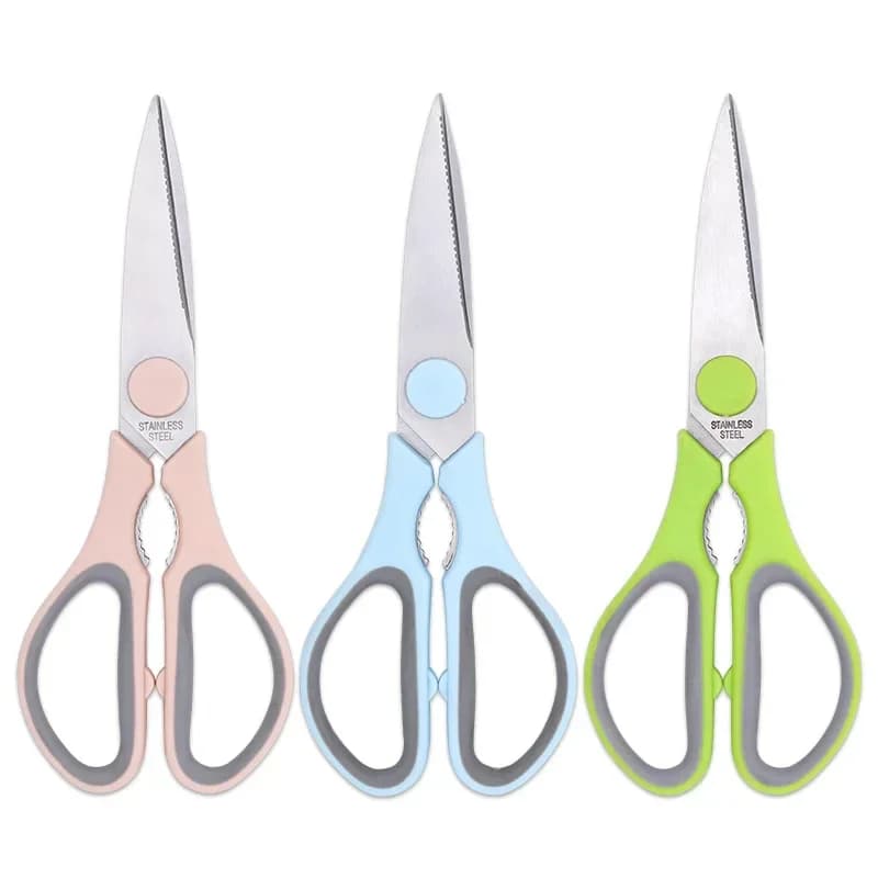 Dobeli Stainless Steel Blade PP+TPR Handle Shears Household Hand Tools Nutcracker Multi Functional Kitchen Scissors With Cover