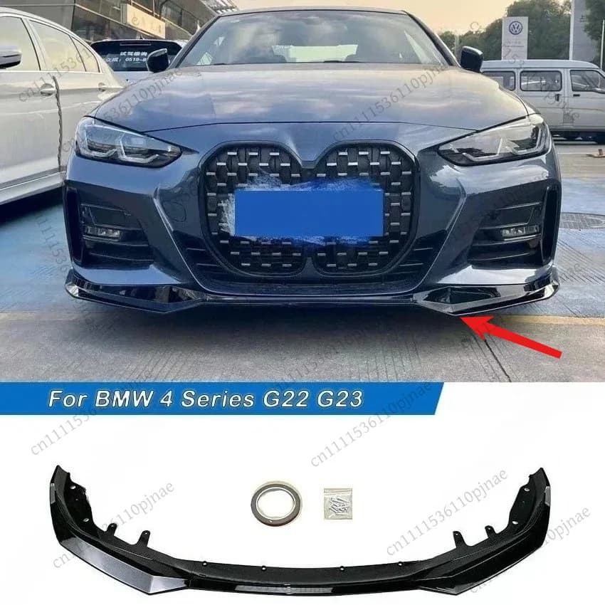 Splitter Paraurti Anteriore per BMW Serie 4 G22 G23 2 Porte M440i M440d 430d 430i 2020-2023, Diffusore e Spoiler per Auto