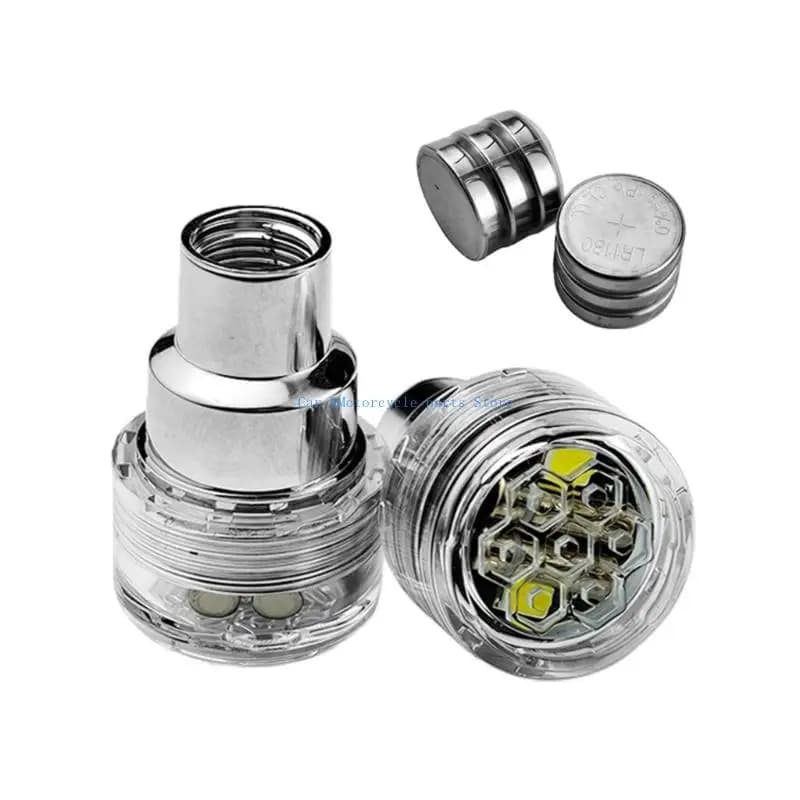 Y9UC Tire Valves Cap For Motorcycles Electric Bikes LED Wheel Light Easy Twist On Design Waterproof Tyre Flash Light