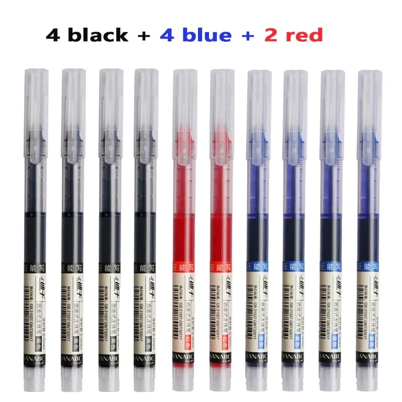 3-24Pcs Straight Liquid Gel Pen Quick-drying, Large-capacity 0.5mm Black Blue Ink for Writing School Office Stationery Supplies