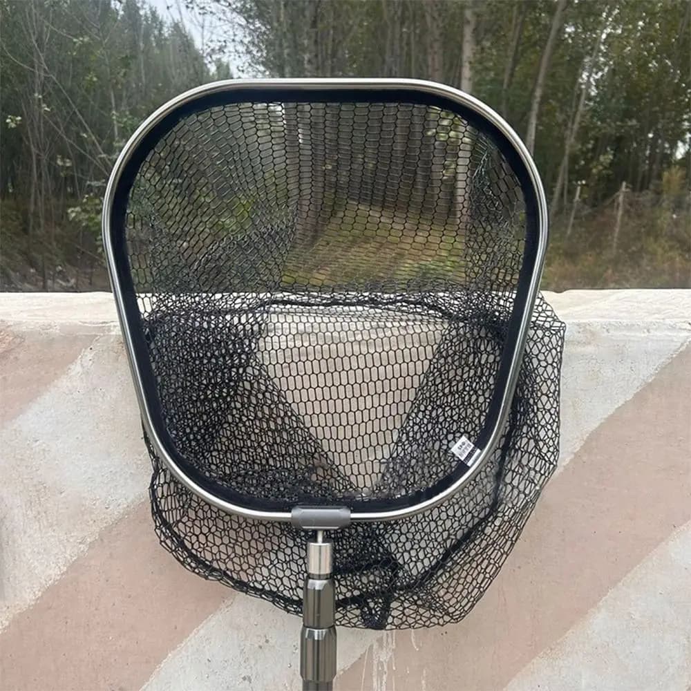 Aluminum Alloy Fishing Net Oval Shape Lightweight Construction Landing Net Foldable Design Portable Tool Triangular Fishing Net