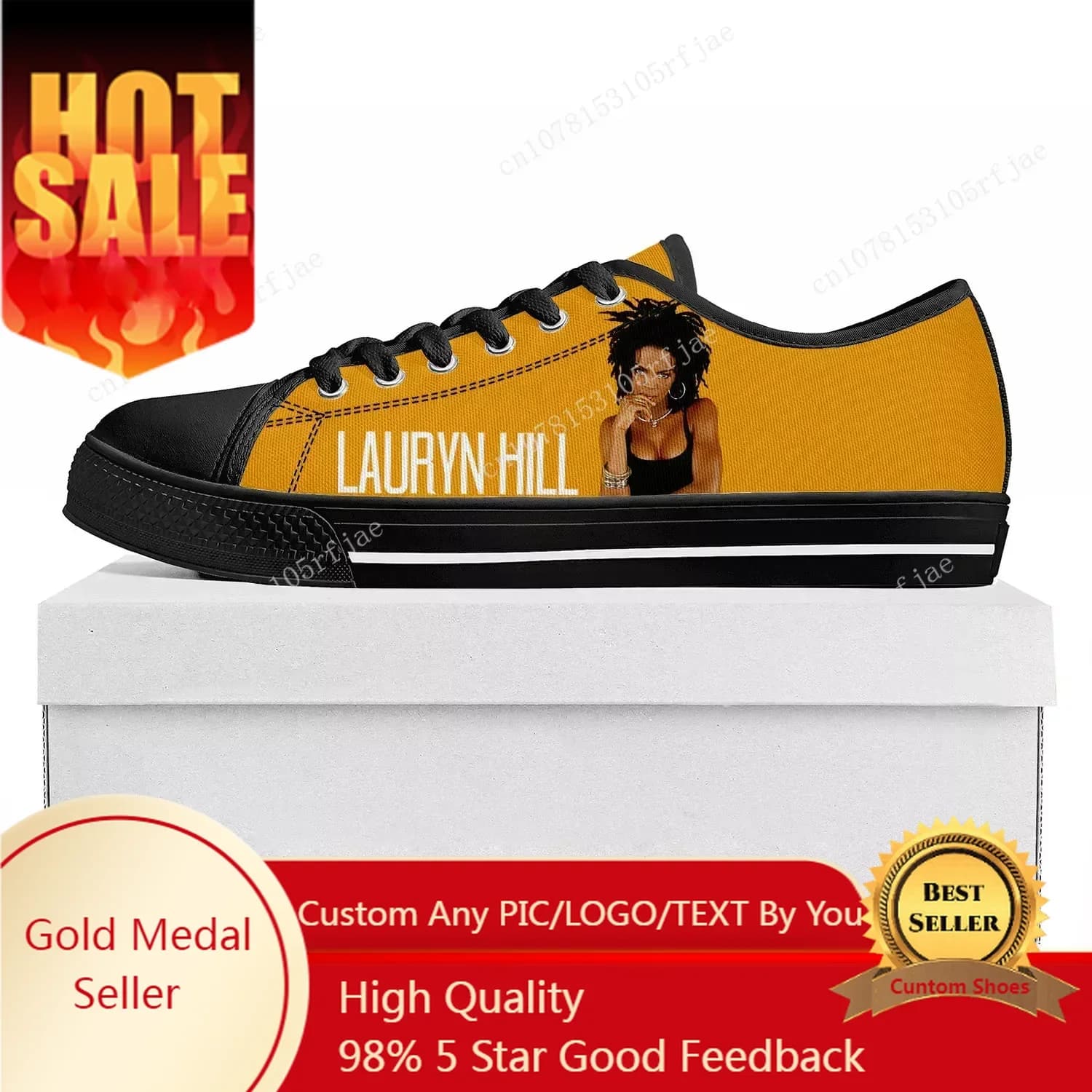 Lauryn Hill Rapper Sneakers basse Uomo Donna Adolescente Sneaker in tela Nero Casual Personalizza Scarpe da coppia