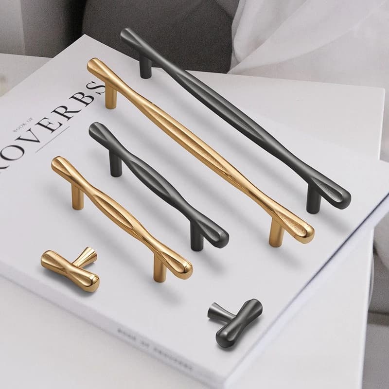 Maniglia per porta dell'armadio, armadio, cassetto in vero oro, maniglia per porta dell'armadio, lusso leggero di fascia alta americano nordico