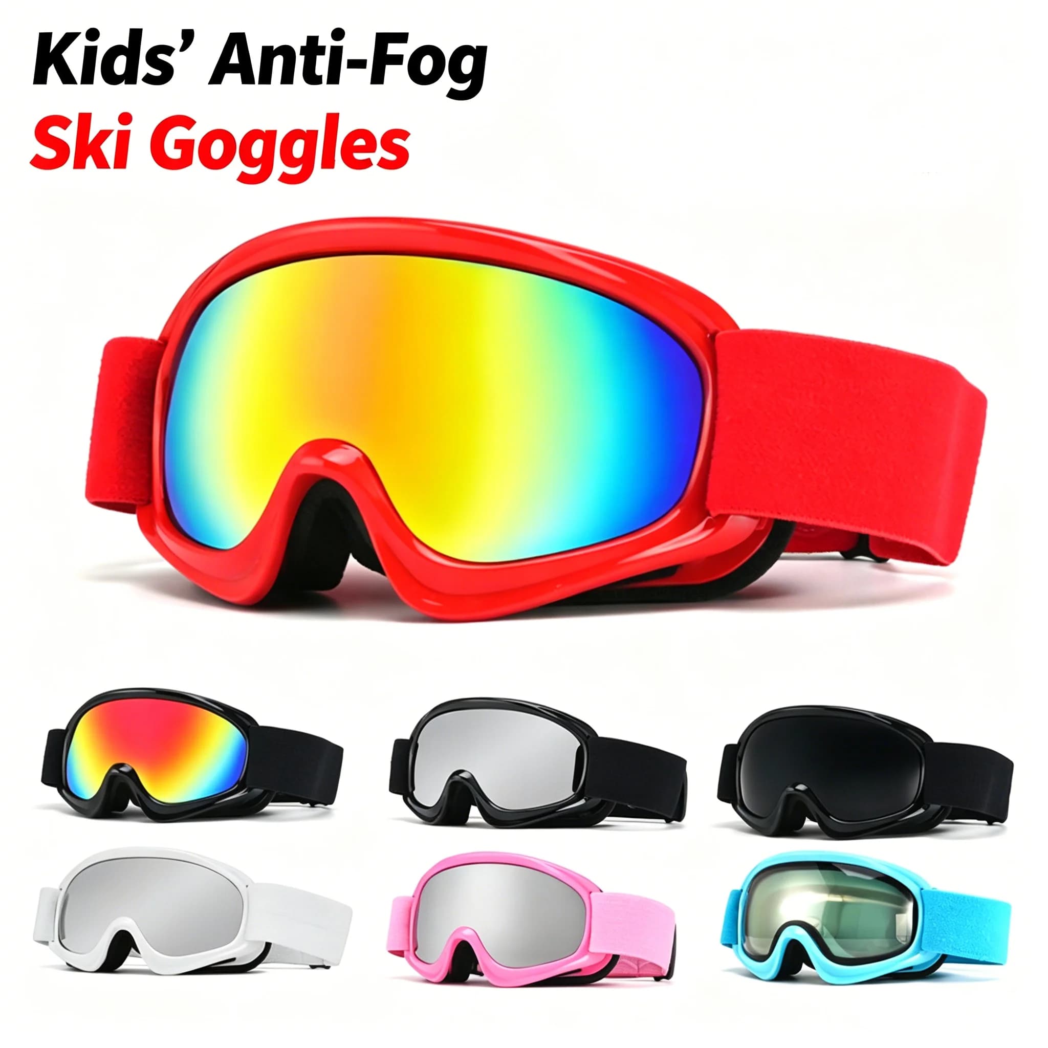 Kids Anti-Fog Sports Goggles, Windproof Outdoor Protective Eyewear, Stylish Trendy Ski Glasses for Outdoor Winter Snow Sports